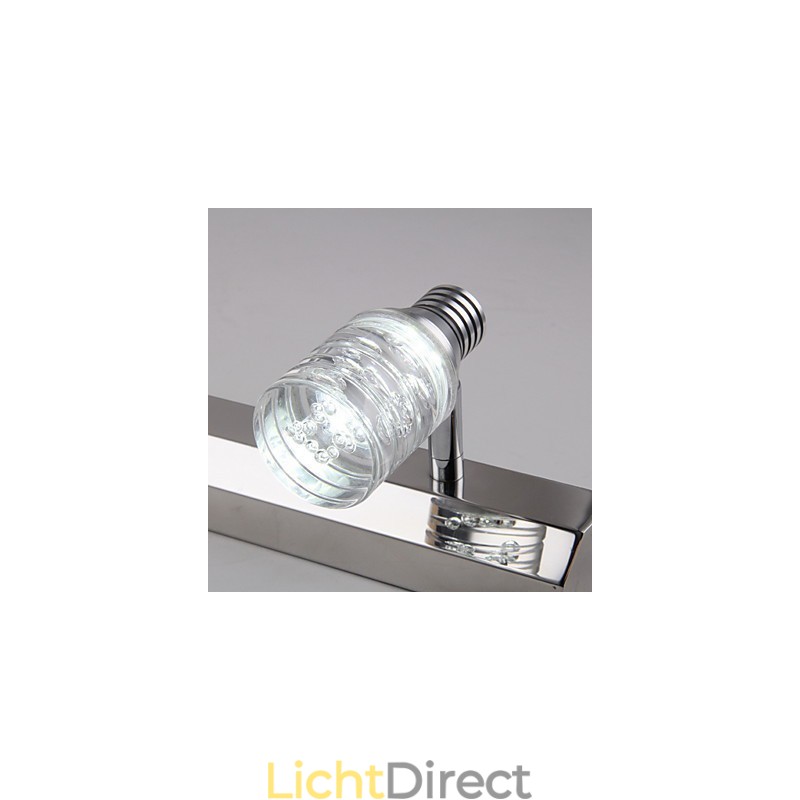 Moderne wandlamp met glazen bubbelkap, spiegelfrontstijl