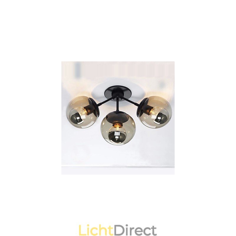 Wandlampen Glazen bol 3 lampen Buiten Binnen Wandlampen Rustieke Lodge Metaal