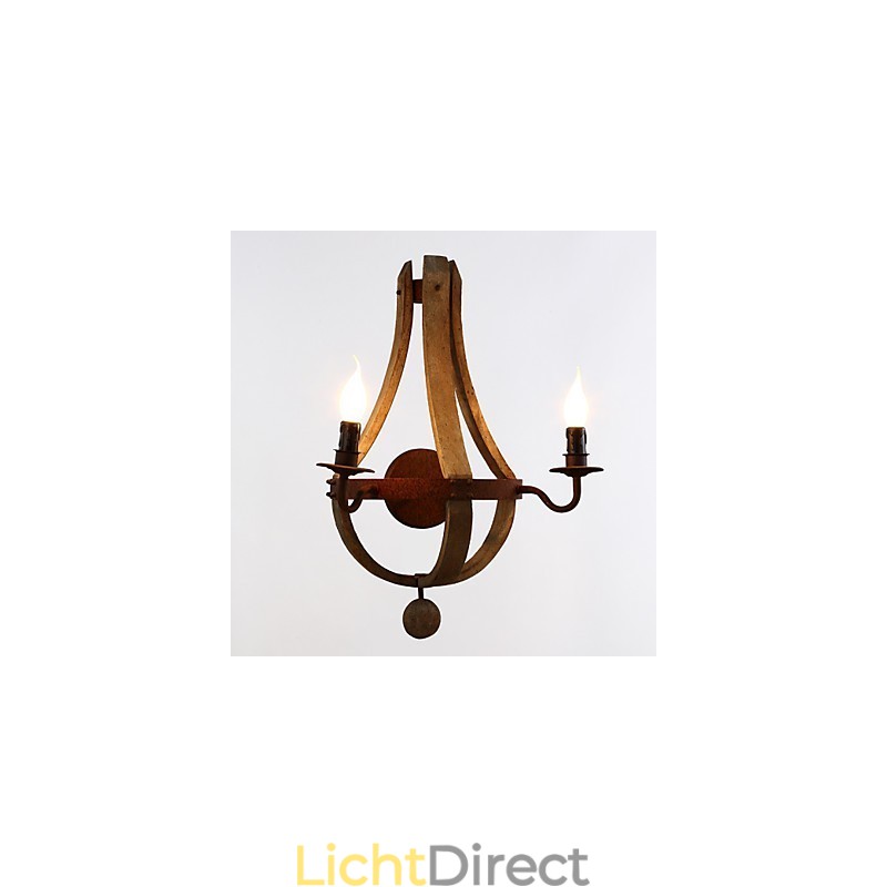 Mini Stijl Wandlampen Rustiek Lodge Hout Bamboe