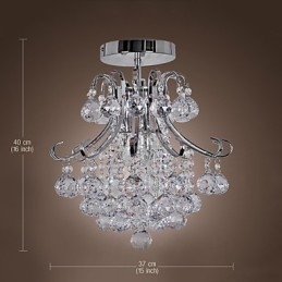 Moderne eigentijdse kristallen mini-stijl gegalvaniseerde metalen kroonluchter inbouw