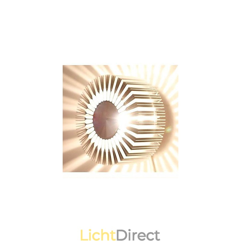 Embed ronde zonnebloem type aluminium projectie wandlamp