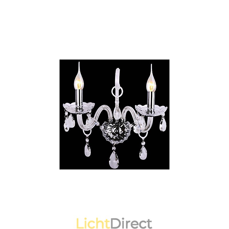 Moderne kristallen wandlampen met 2 lampen in kaarsfunctie