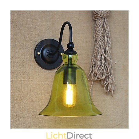 Amerikaans Landelijk Minimalistisch Blauw Glas Decoratieve Wandlamp Woonkamer Gang