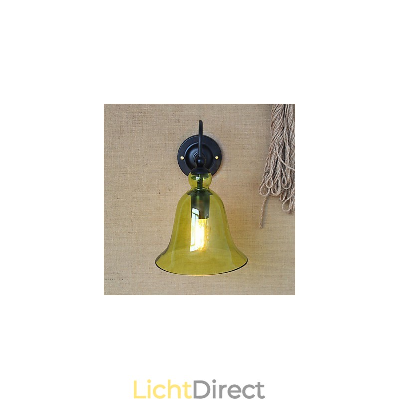 Amerikaans Landelijk Minimalistisch Blauw Glas Decoratieve Wandlamp Woonkamer Gang