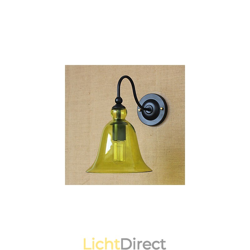 Amerikaans Landelijk Minimalistisch Blauw Glas Decoratieve Wandlamp Woonkamer Gang