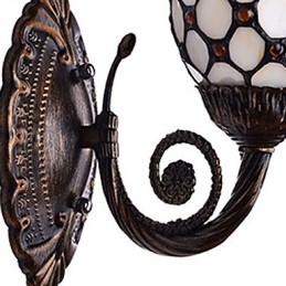 Europees Mediterrane Gecontracteerde Landelijke Creatieve Smeedijzeren Wandlamp Glazen Verlichting