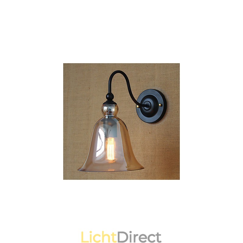Amerikaanse landelijke minimalistische woonkamer hal versierde glazen wandlamp