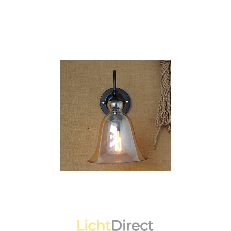 Amerikaanse landelijke minimalistische woonkamer hal versierde glazen wandlamp