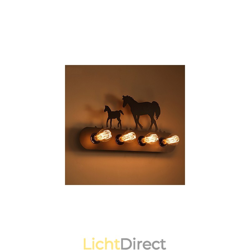 Amerikaanse dorp pastorale LOFT stijl slaapkamer gangpad ijzer retro wilde paard wandlampen gratis verzending