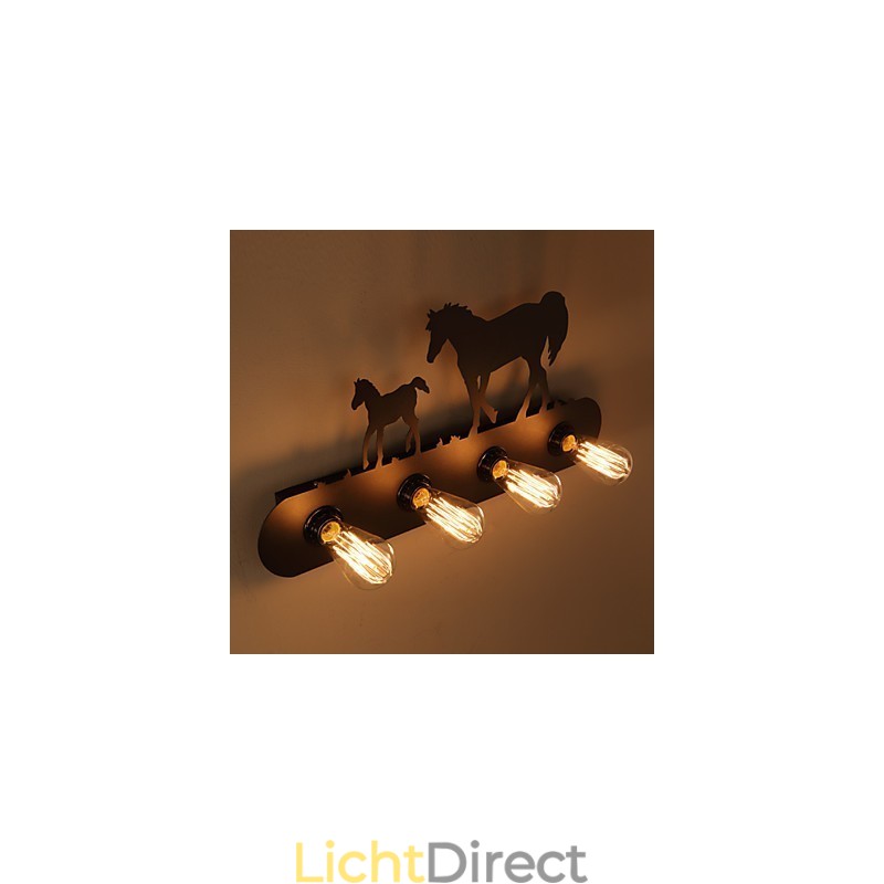 Amerikaanse dorp pastorale LOFT stijl slaapkamer gangpad ijzer retro wilde paard wandlampen gratis verzending