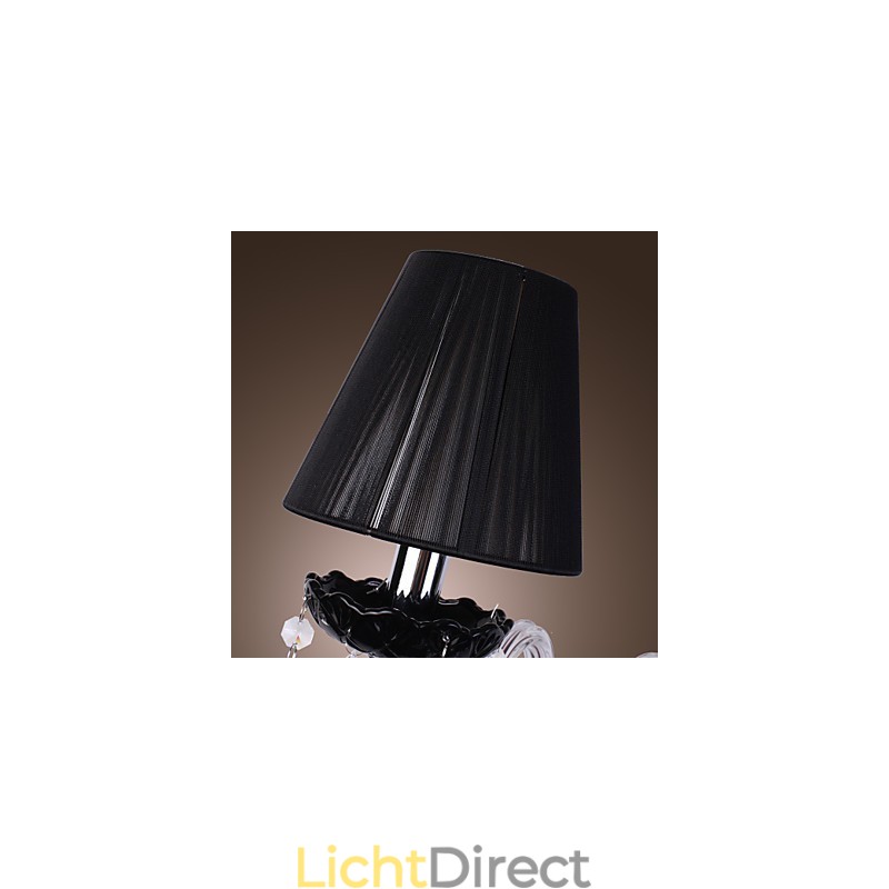 Kristallen wandlamp met 2 lampen in stoffen kap