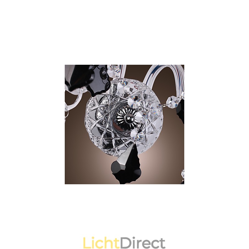 Kristallen wandlamp met 2 lampen in stoffen kap