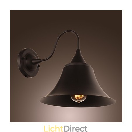 Artistieke wandlamp met retro metalen kap en beugel Artistieke wandlamp met retro metalen kap en beugel