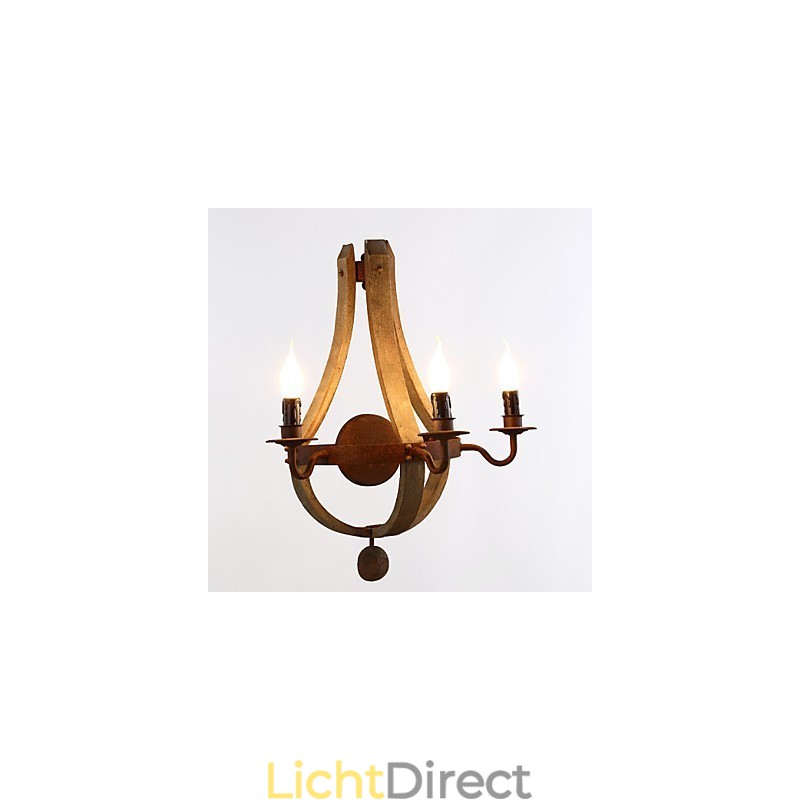 Mini Stijl Wandlampen Rustiek Lodge Hout Bamboe
