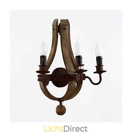 Vintage Amerikaanse rustieke houten wandwijnvatlamp woon- en slaapkamerlamp