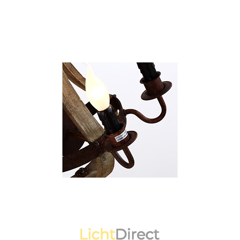 Vintage Amerikaanse rustieke houten wandwijnvatlamp woon- en slaapkamerlamp