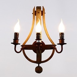 Vintage Amerikaanse rustieke houten wandwijnvatlamp woon- en slaapkamerlamp