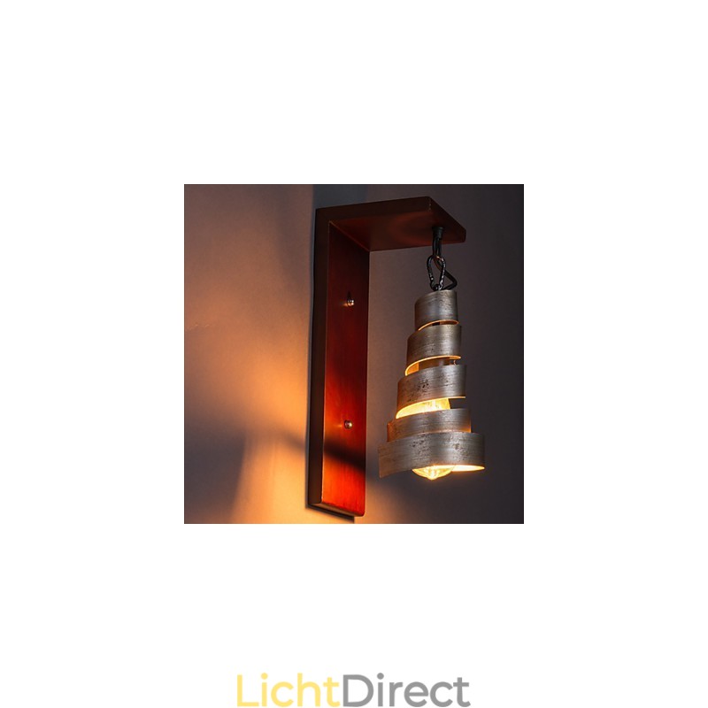 Antieke houten wandlampen 1 licht