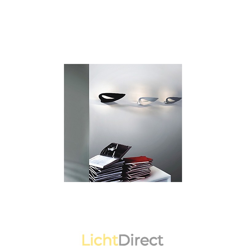 Artistieke wandlamp met 1 lichtbron in zwart-wit