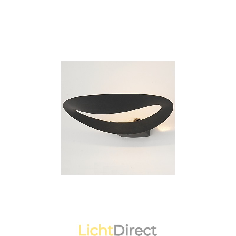 Artistieke wandlamp met 1 lichtbron in zwart-wit