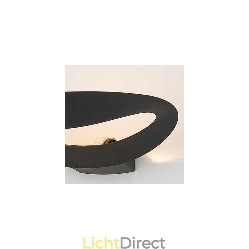 Artistieke wandlamp met 1 lichtbron in zwart-wit