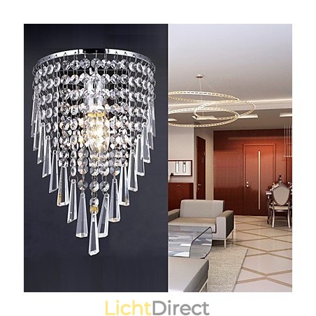 Stijlvolle kristallen wandlamp met 1 lichtbron Stijlvolle kristallen wandlamp met 1 lichtbron
