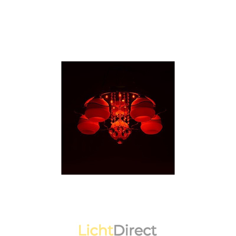 Afstandsbediening 5 lampen met blauwe rode moderne plafondlamp inbouw