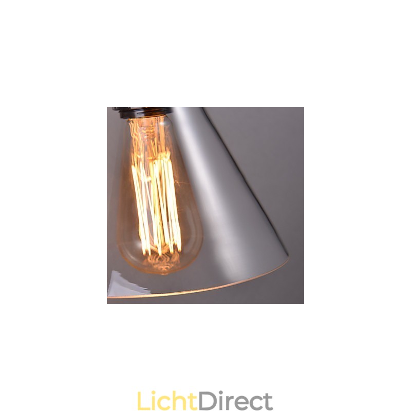 Retro wandlamp met bloemenglazen kap en metalen beugel