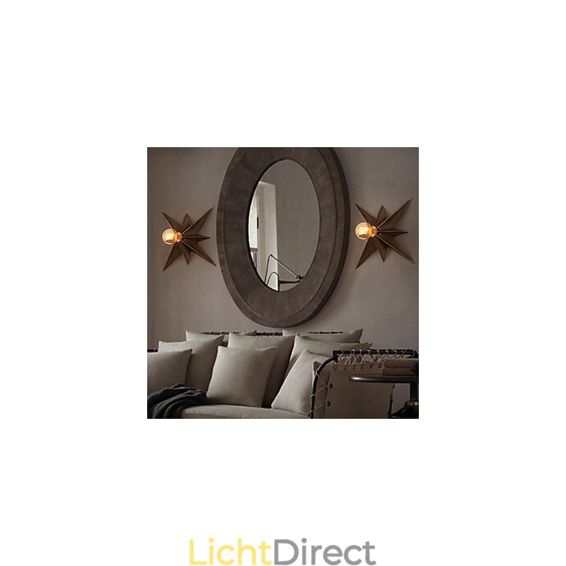 Korte Vijfpuntige Ster Verlichting Gepersonaliseerde Moderne Wandlamp Kinderhuisvestingslampen