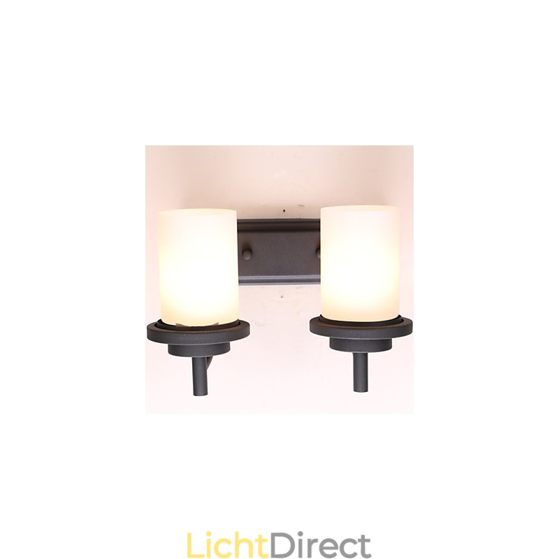 2*Retro Iron Classic Stijl Wandlamp in Schilderproces met Matglas