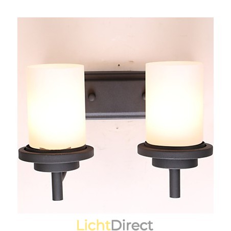 2*Retro Iron Classic Stijl Wandlamp in Schilderproces met Matglas 2*Retro Iron Classic Stijl Wandlamp in Schilderproces met Matglas