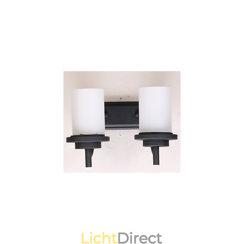2*Retro Iron Classic Stijl Wandlamp in Schilderproces met Matglas