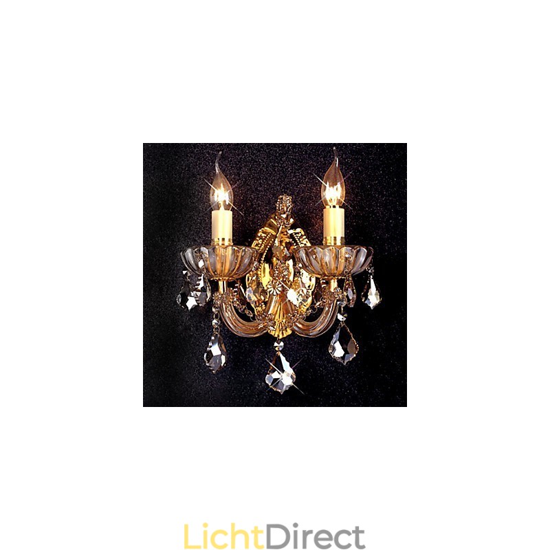 Elegante kristallen wandlamp met 2 lampen