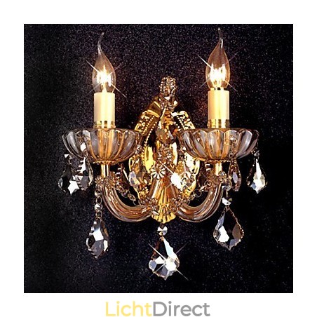 Elegante kristallen wandlamp met 2 lampen Elegante kristallen wandlamp met 2 lampen