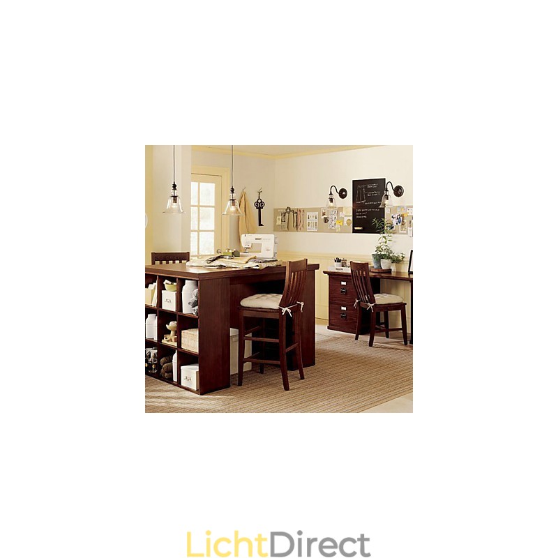 Door de natuur geïnspireerde wandlamp van ijzer met transparante glazen kap