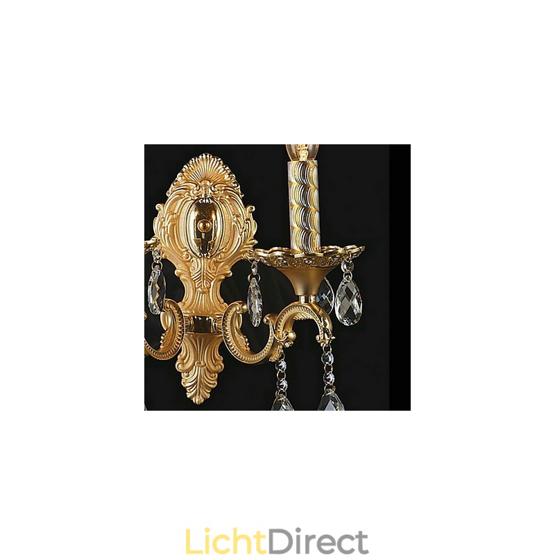 Gouden Kristallen Wandlamp met 2 Lampen