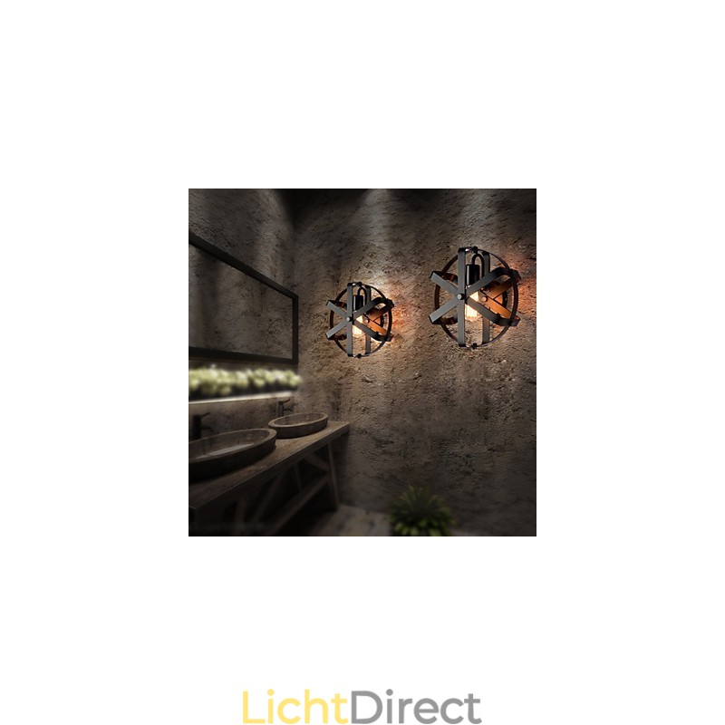 Nieuwe Vintage Stijl Industriële Ronde Wandlamp Balkon Loft Entree Hal Slaapkamer Wandlamp