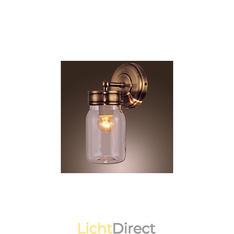 Rustieke wandlamp in flesvorm