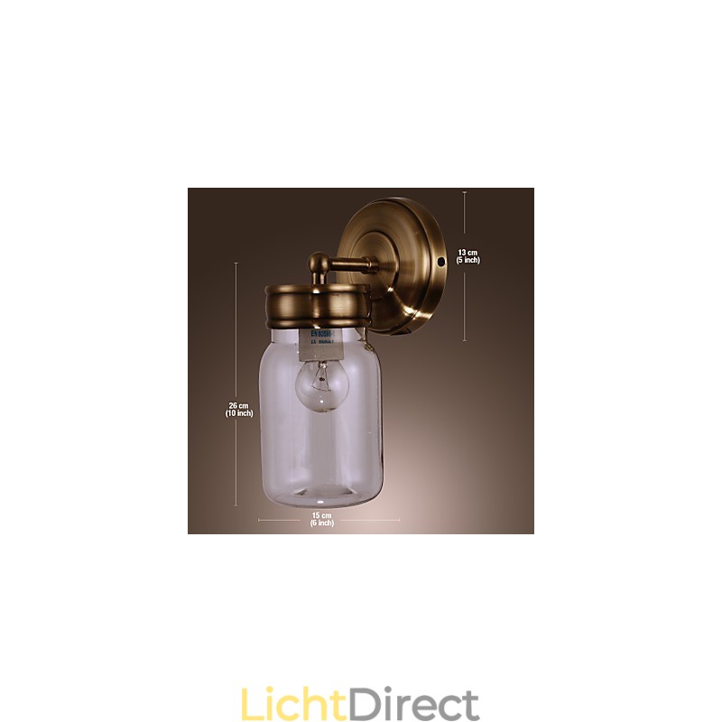 Rustieke wandlamp in flesvorm