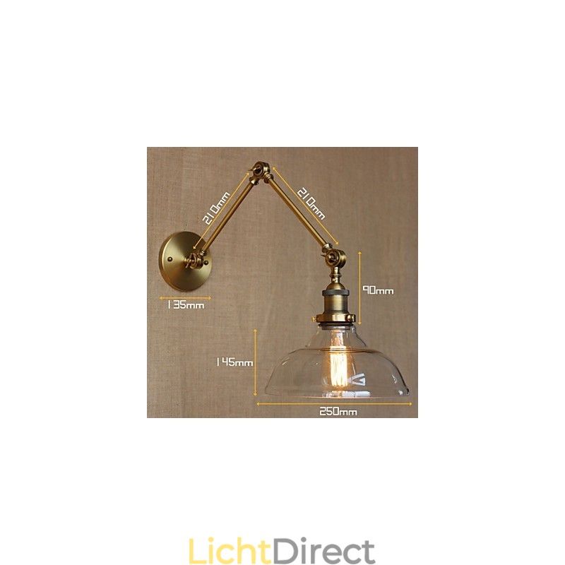 De LOFT Style Designer Lamp Modern Glas Brons Café Decoratieve Wandlamp