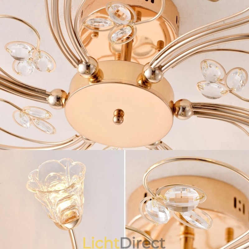 Artistieke aluminium inbouwlampen met kristallen