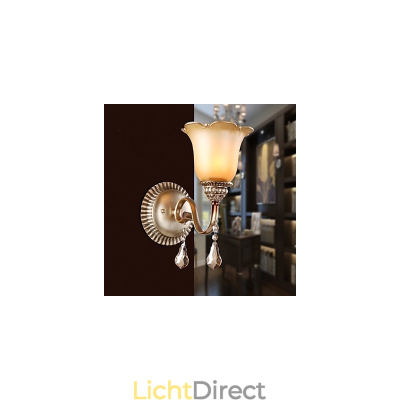 Europa Type Herstel van oude manieren Smeedijzer Slaapkamer Kristalglas Wandlamp Licht