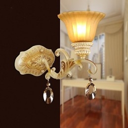 Europa Type Herstellende Oude Manieren Smeedijzer Slaapkamer Kristal Glas Wandlamp Licht