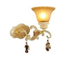 Europa Type Herstellende Oude Manieren Smeedijzer Slaapkamer Kristal Glas Wandlamp Licht