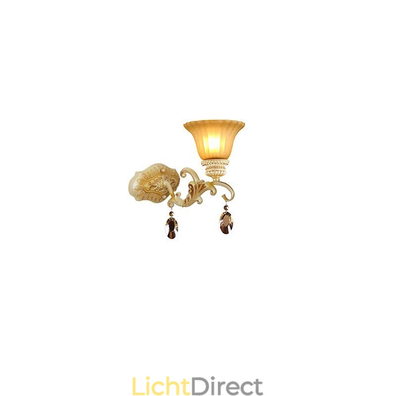 Europa Type Herstellende Oude Manieren Smeedijzer Slaapkamer Kristal Glas Wandlamp Licht