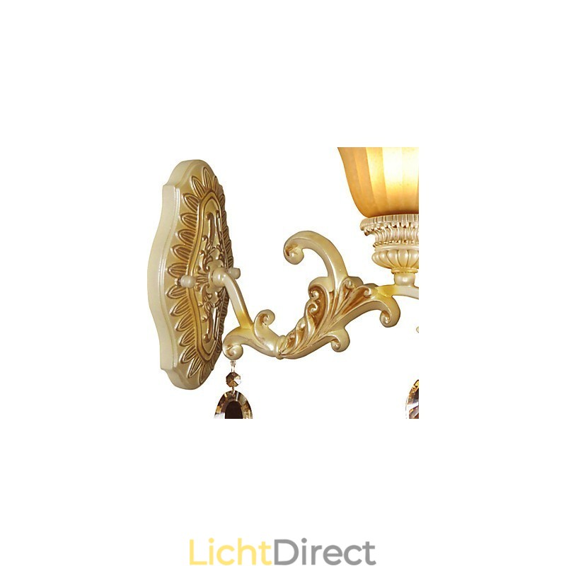 Europa Type Herstellende Oude Manieren Smeedijzer Slaapkamer Kristal Glas Wandlamp Licht