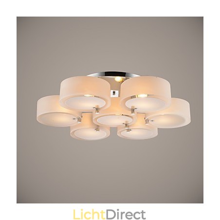 Moderne, eigentijdse plafondlamp met 7 lampen van metaal Moderne, eigentijdse plafondlamp met 7 lampen van metaal