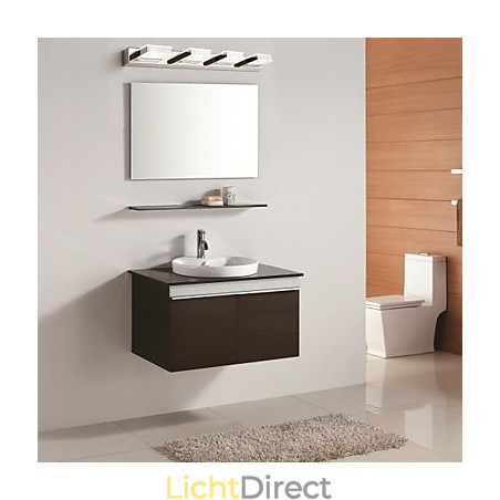 Vierkante spiegellamp roestvrij staal en acryl