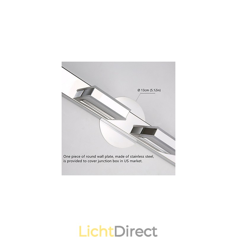 Vierkante spiegellamp roestvrij staal en acryl