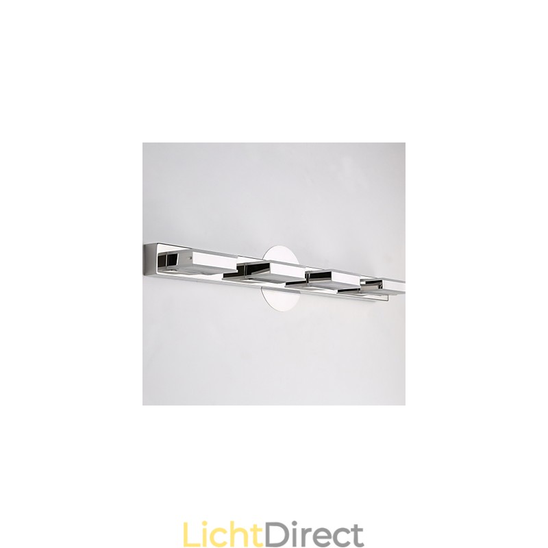 Vierkante spiegellamp roestvrij staal en acryl